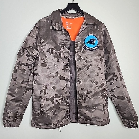 Nike Other - Nike Carolina Panthers Camo Jacket S On Field Apparel Standard Fit Snap Button